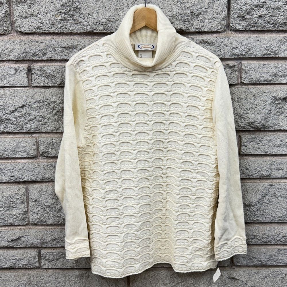 Vintage NOS Tricot Exclusive Elegant Cream Sweater Sz L